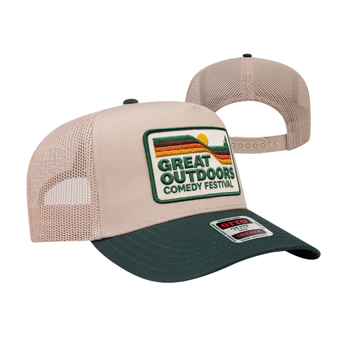 Retro Mesh Back Trucker - Khaki/Green